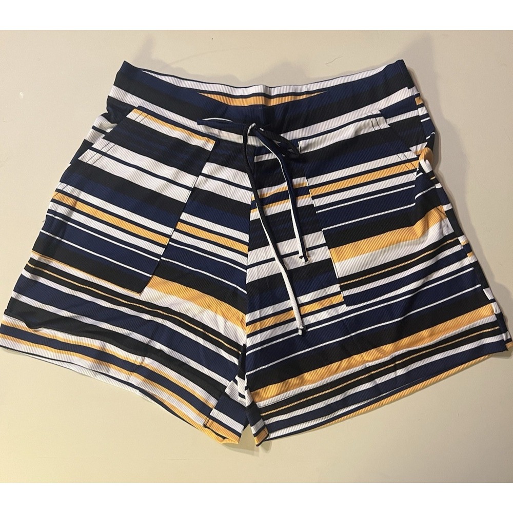NWT LULAROE STRIPED SHORTS‎ W/POCKETS SIZE S (2178)